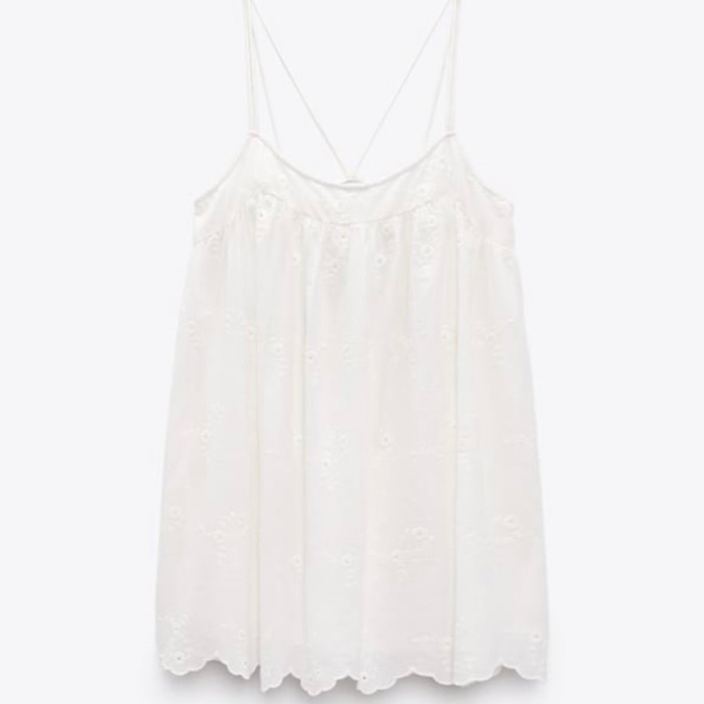 Brand NEW Zara Short Embroidered Dress